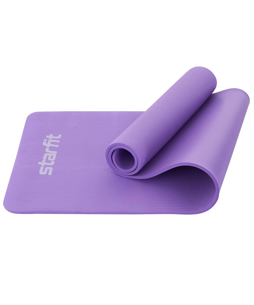 Коврик для фитнеса гимнастический Starfit FM-301 NBR 10мм (фиолетовый пастель) - фото