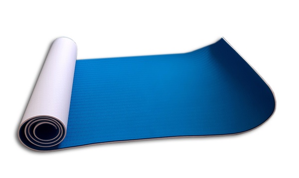 Коврик для фитнеса гимнастический Zez Sport TPE-6108 8 мм (розовый/синий) - фото