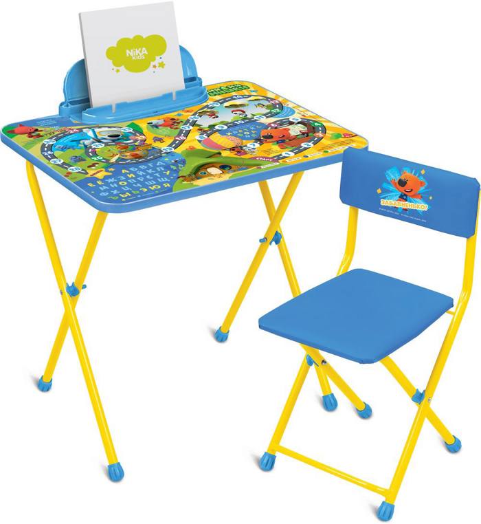 Стол детский складной НИКА ММ2/1 Ми-ми-мишки (стол с пеналом+мягкий стул с подножкой) - фото