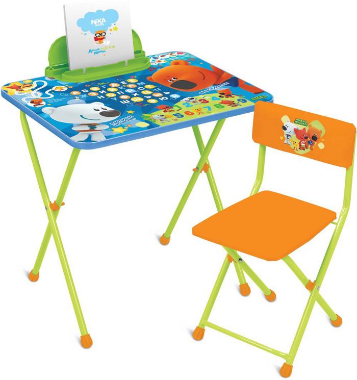 Стол детский складной НИКА ММ1/1 Ми-ми-мишки (стол с пеналом+мягкий стул с подножкой) - фото