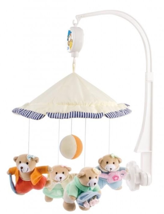 Музыкальная карусель с плюшевыми игрушками Canpol babies Медвежата под зонтиком 2/375 - фото