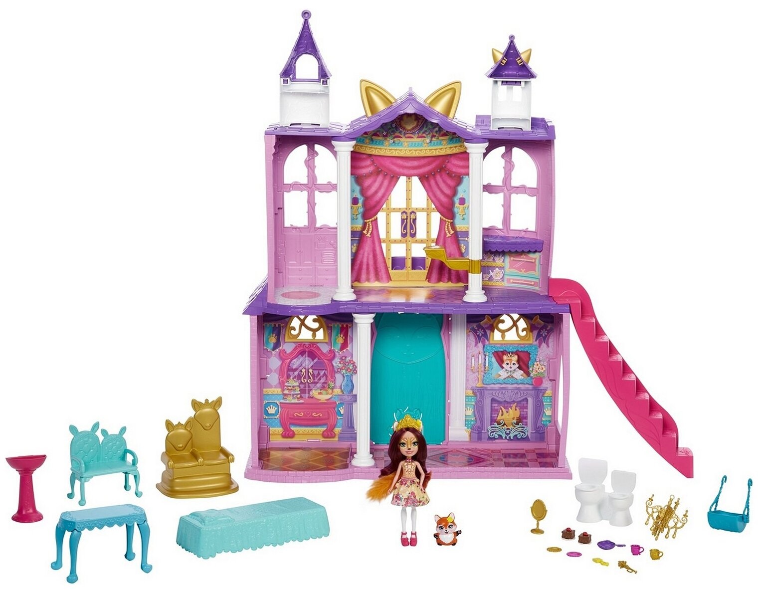 Игровой набор Королевский замок с куклой Фелисити Лис Enchantimals Mattel GYJ17 - фото