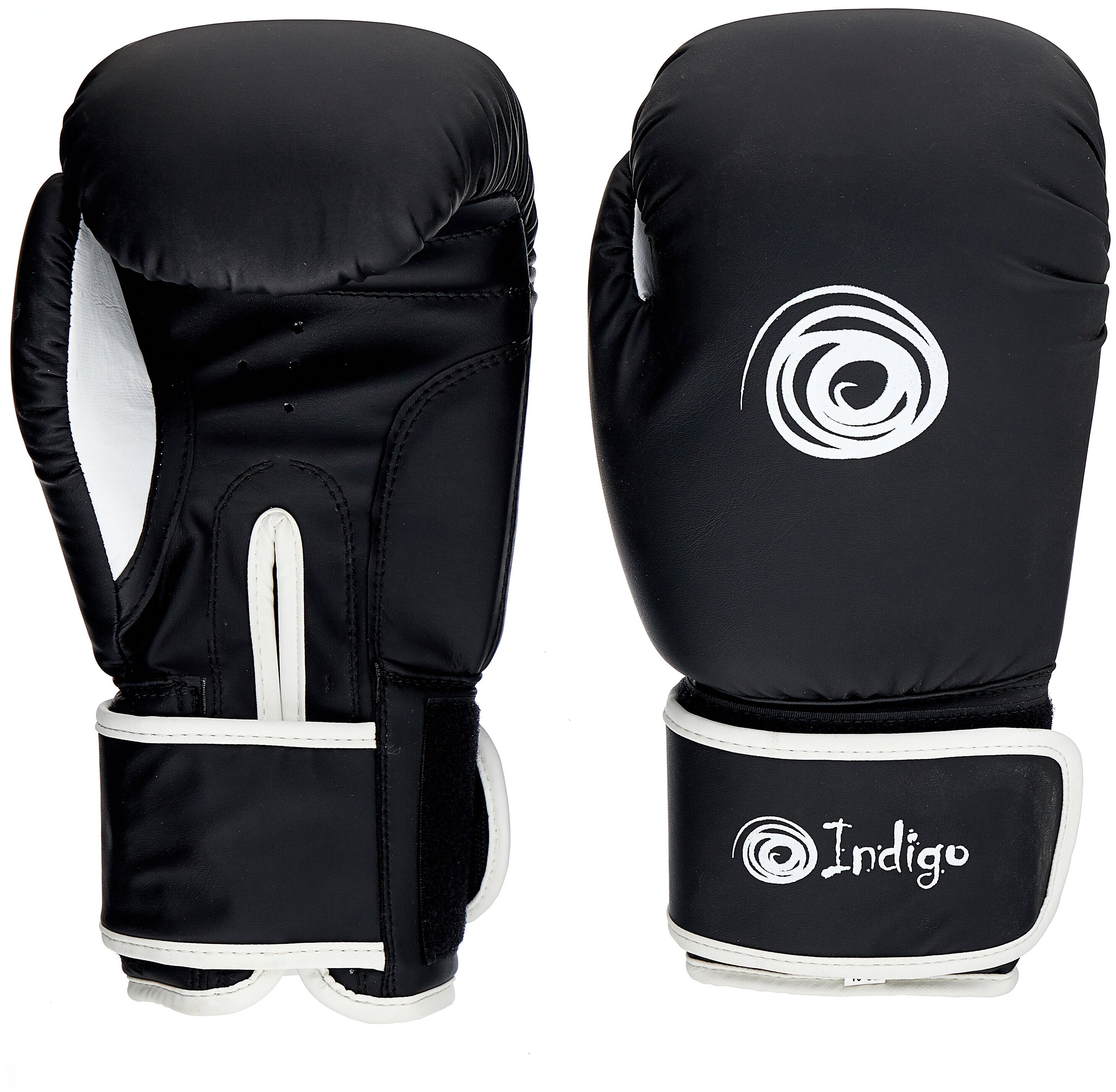 Боксерские перчатки INDIGO PS-790 (черный, 8 унций) - фото