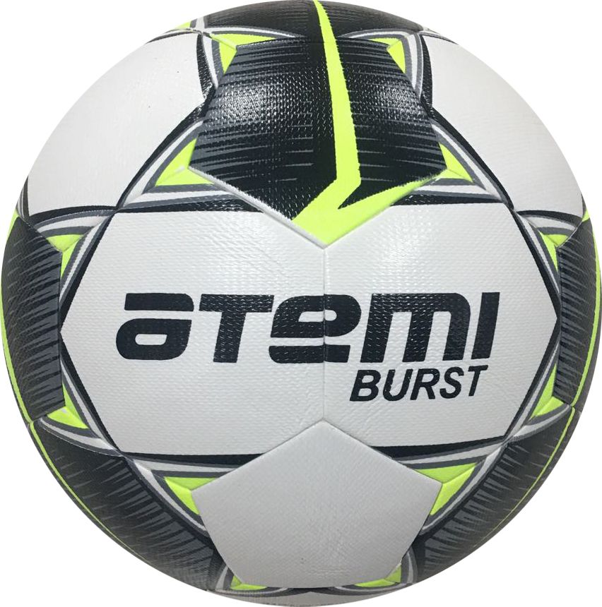 Мяч футбольный №5 Atemi Burst white/black/yellow - фото3