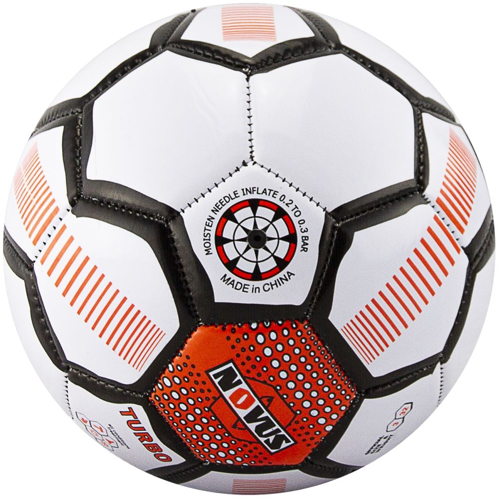 Мяч футбольный Novus Turbo №5 white/blak/orange - фото2