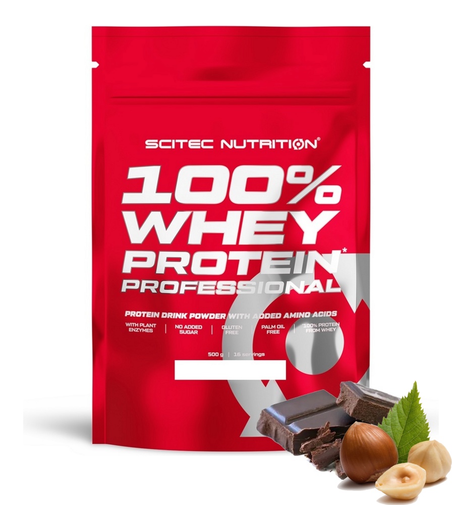 Протеин сывороточный (концентрат+изолят) Whey Protein Professional Scitec Nutrition 500г (шоколад-орех) - фото