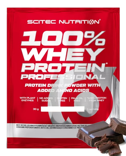 Протеин сывороточный (концентрат+изолят) Whey Protein Professional Scitec Nutrition 30г (шоколад) - фото