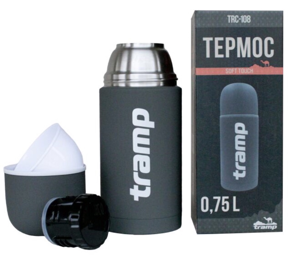Термос Tramp Soft Touch 0,75 л (серый) TRC-108ср - фото