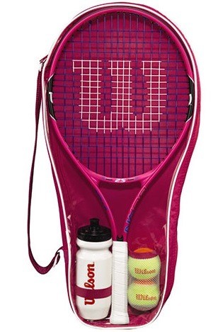 Ракетка теннисная Wilson Burn Pink 25 Starter Set WRT219000 (ракетка, 2 мяча, бутылка) - фото