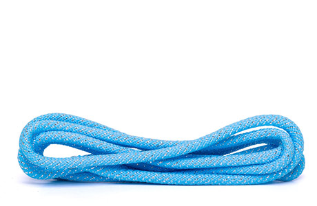 Скакалка гимнастическая Amely RGJ-304 (3м, голубой/серебрянный, с люрексом) - фото