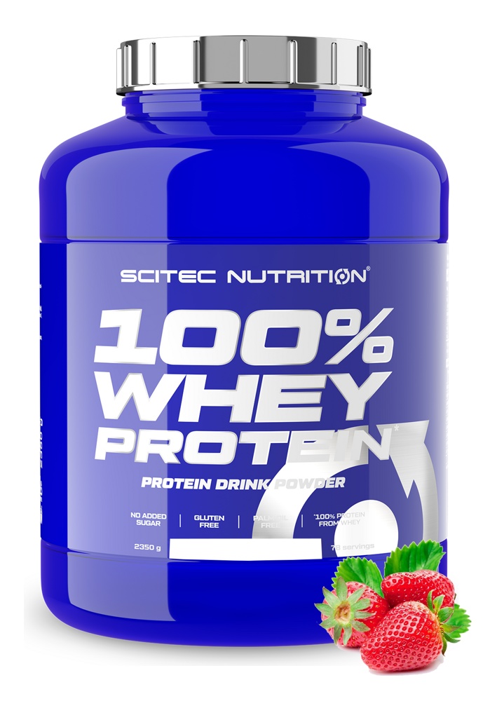 Протеин сывороточный (концентрат) Whey Protein Scitec Nutrition 2350г (клубника) - фото