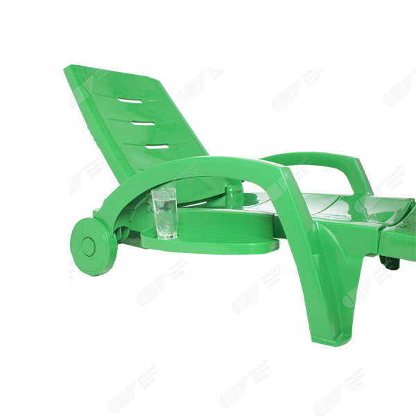 Шезлонг складной на колесах СтандартПластикГрупп 150-0008 (1860х765х890мм) зеленый - фото4