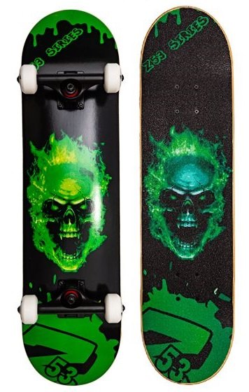 Скейтборд Z53 31'' Green Skull - фото