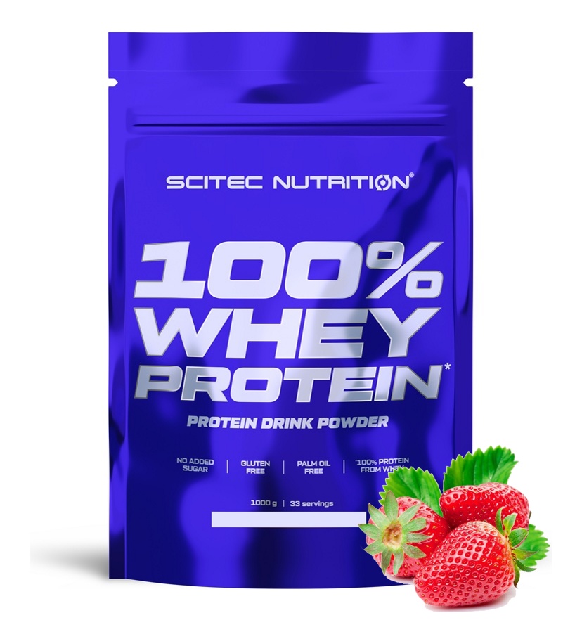 Протеин сывороточный (концентрат) Whey Protein Scitec Nutrition 1000г (клубника)