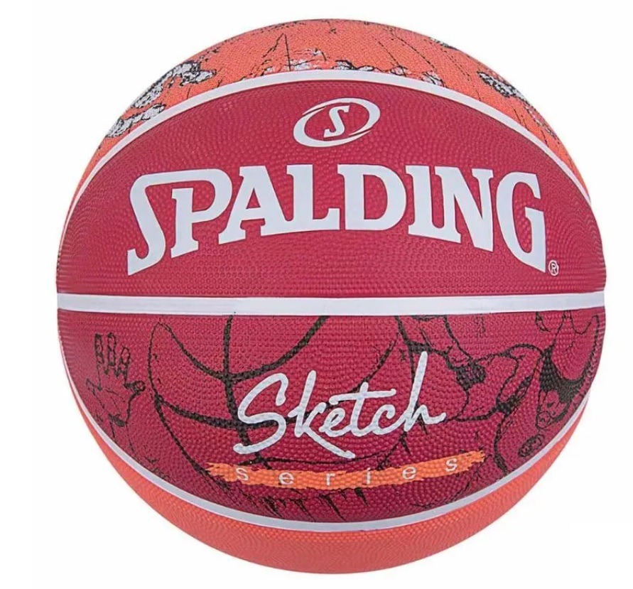 Мяч баскетбольный №7 Spalding Sketch red - фото2