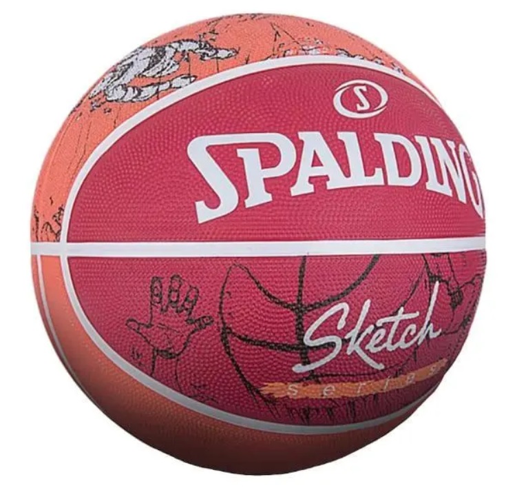 Мяч баскетбольный №7 Spalding Sketch red - фото