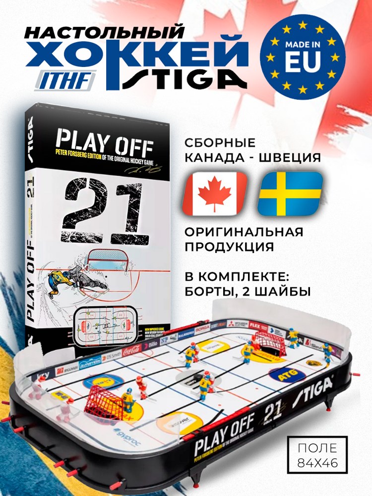 Настольный мини-хоккей Stiga Play Off 21 Швеция-Канада - фото