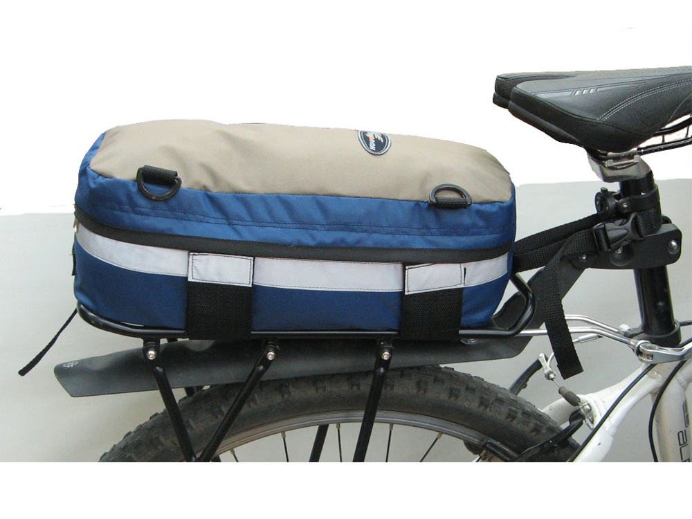 Велосумка на багажник Турлан Крок-8 л синий/серый - фото