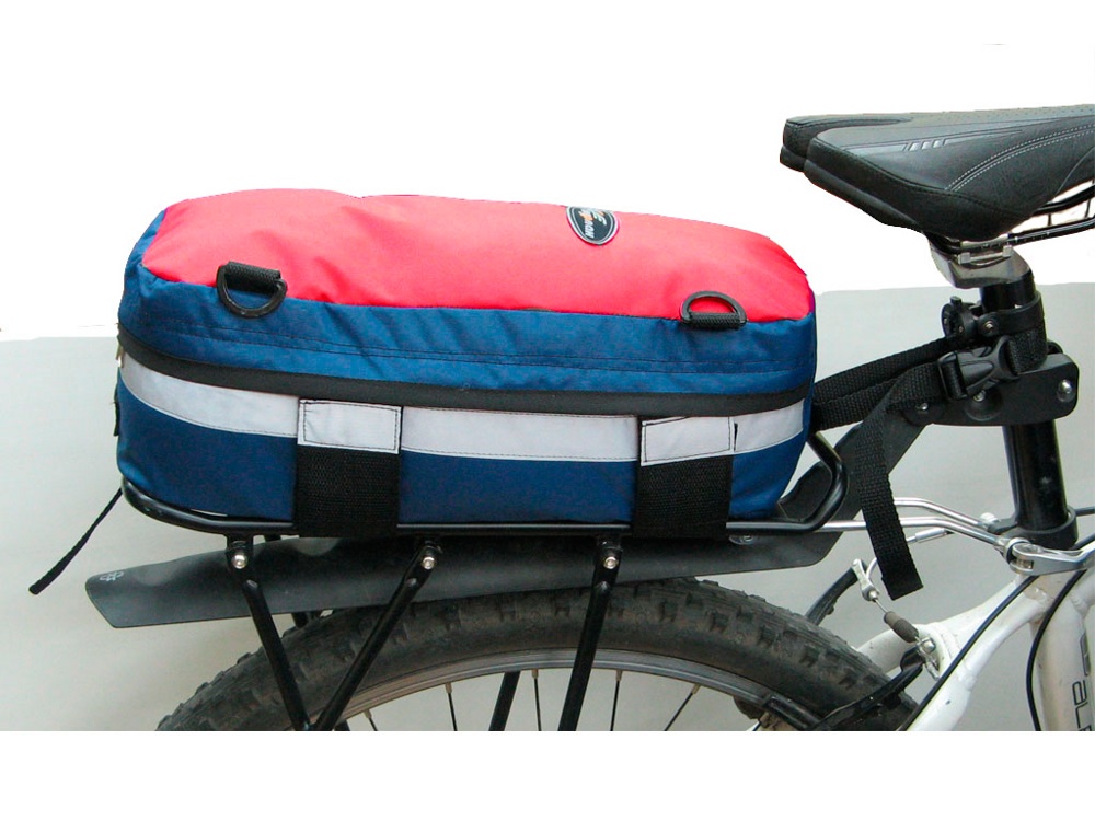 Велосумка на багажник Турлан Крок-8 л синий/красный - фото