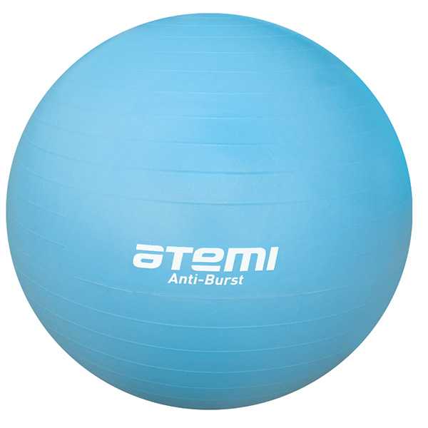 Гимнастический мяч Atemi AGB0465 65см голубой Антивзрыв - фото