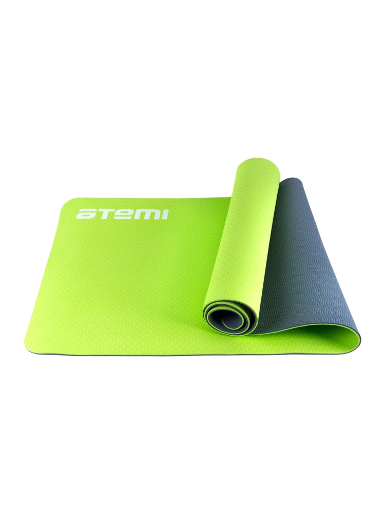 Коврик для фитнеса гимнастический ATEMI AYM0321 TPE 173х61х0,4см серо-зеленый - фото