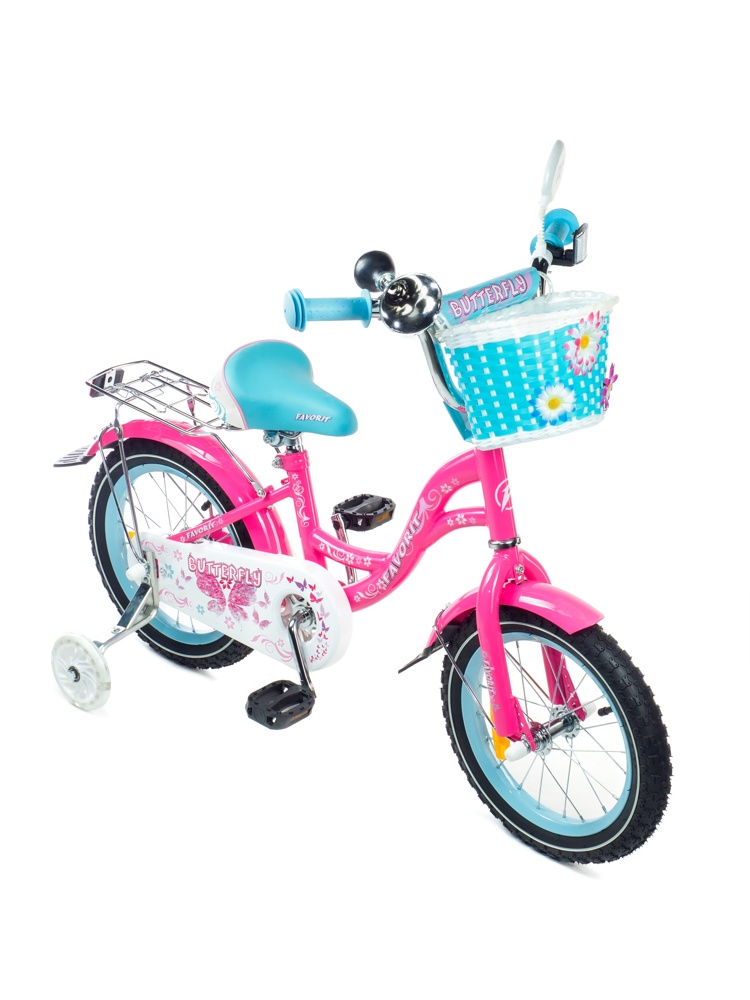 Детский велосипед Favorit Butterfly 14 BUT-14BL розовый/бирюзовый