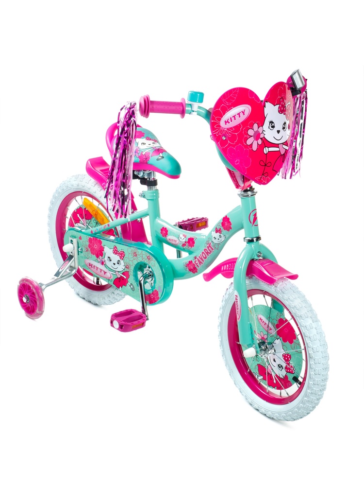 Детский велосипед Favorit Kitty 14 KIT-14GN розовый/бирюзовый - фото2