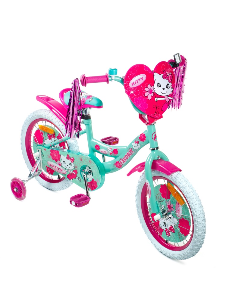 Детский велосипед Favorit Kitty 16 KIT-16GN розовый/бирюзовый - фото2