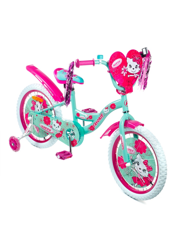 Детский велосипед Favorit Kitty 18 KIT-18GN розовый/бирюзовый - фото2