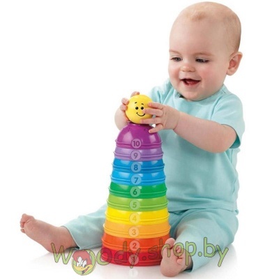Игрушка «Блестящие основы» Пирамидка из формочек «Маленький –большой» Fisher Price W4472