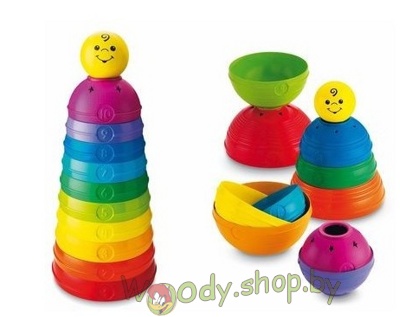 Игрушка «Блестящие основы» Пирамидка из формочек «Маленький –большой» Fisher Price W4472