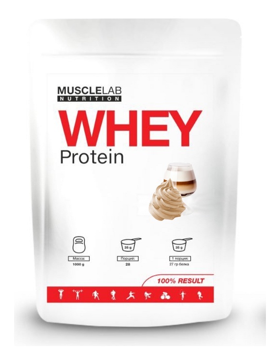 Протеин сывороточный (концентрат) WHEY Protein MuscleLab 1000г (ирландские сливки) - фото