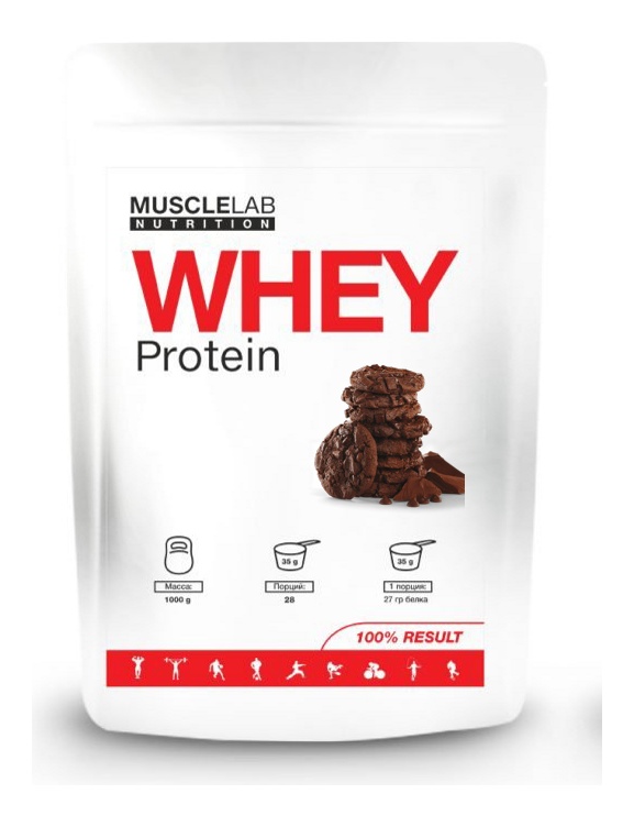 Протеин сывороточный (концентрат) WHEY Protein MuscleLab 1000г (шоколадное печенье)