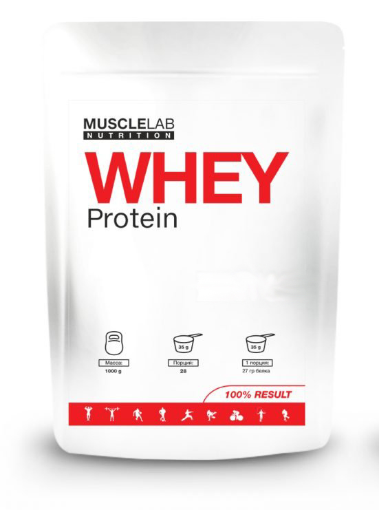 Протеин сывороточный (концентрат) WHEY Protein MuscleLab 1000г (шоколад)