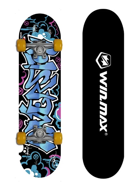 Скейтборд WIN.MAX Graffity blue WME05015Z4 - фото