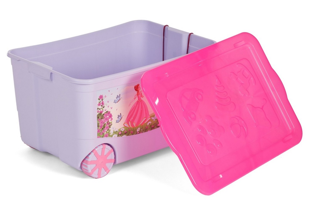 Ящик для хранения 80л KidsBox на колесах Эльфпласт 449 Принцесса